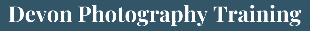 text in top left of website reading devon photography training